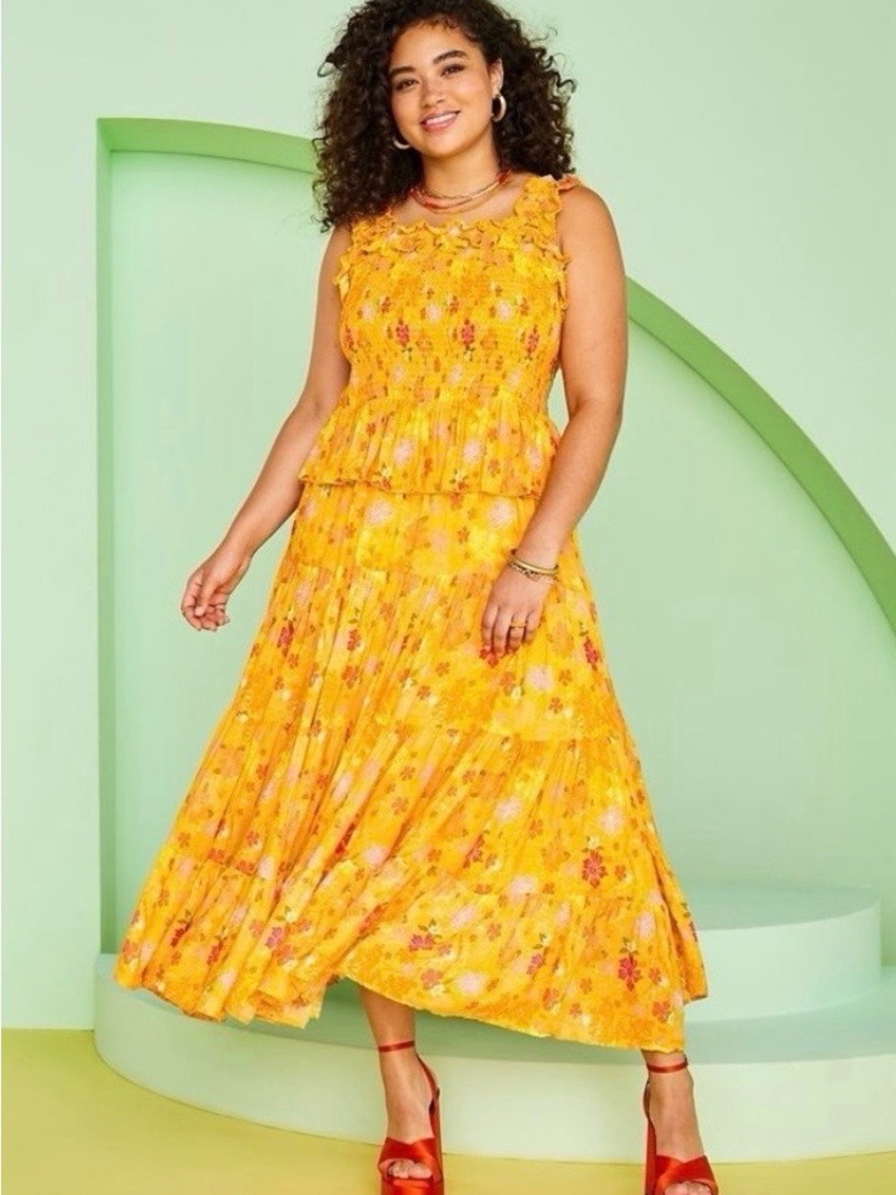 Disney Parks X Color Me Courtney Yellow Floral Tiana Dress